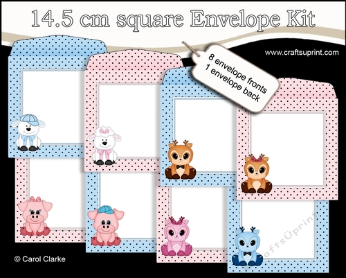 Cute Little Animals 14.5 x 14.5 cm envelope Kit