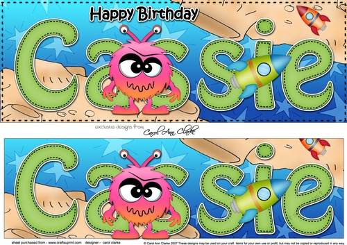 Large DL Happy Birthday CASSIE 3D decoupage