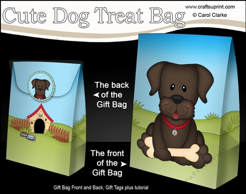 3D Gift Bag Mini Kit - Cute Little Chocolate Labrador Dog Chip