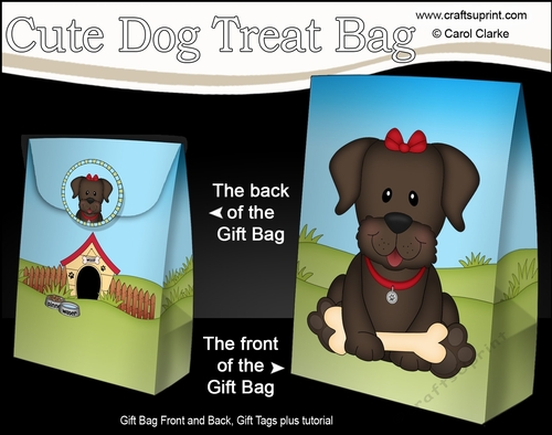 3D Gift Bag Mini Kit - Cute Little Chocolate Labrador Dog Velvet 