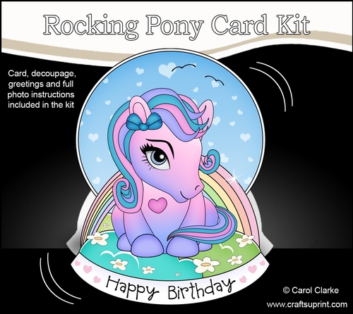 3D Shaped Rocking Card Mini Kit - Cute Little Pony Kandy