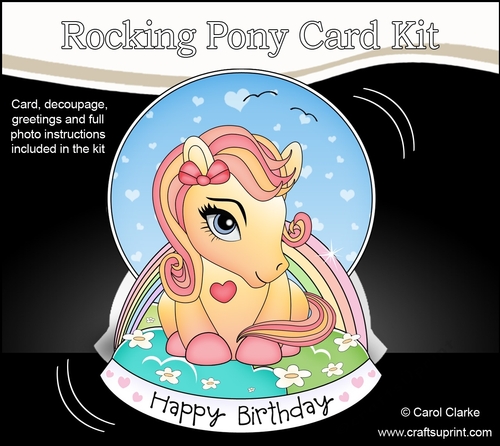 3D Shaped Rocking Card Mini Kit - Cute Little Pony Amber
