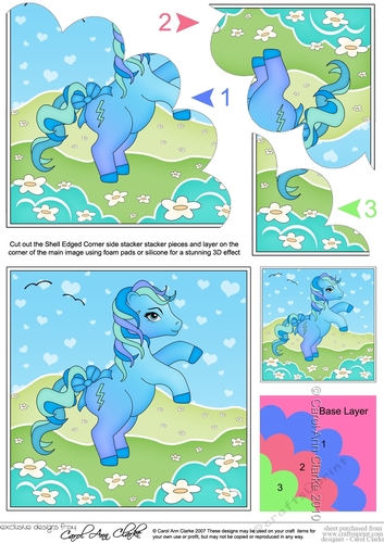 My Cute Little Pony Shell Edged Corner Side Stacker