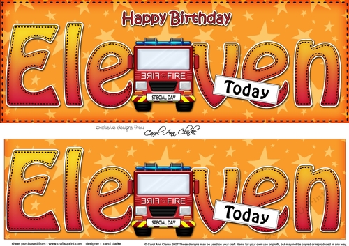 Large DL Happy Birthday ELEVEN TODAY 3D decoupage