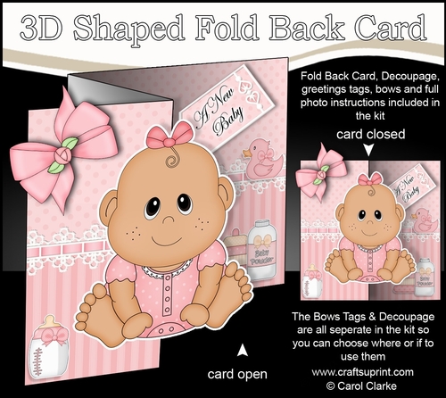 3D Shaped No-Hole Fold Back Mini Kit - Cute Little Ethnic Baby Girl Veena