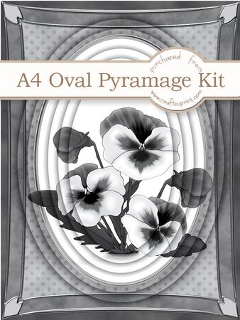 A4 Pansy in Jet Pyramage Kit