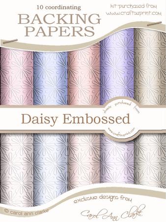 'daisy Embossed' Backing Paper Kit