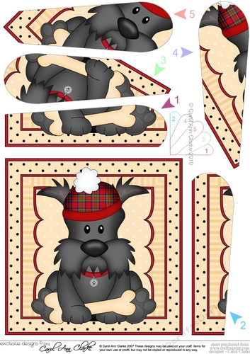Cute Little Scottie Dog Fan Pyramage Topper