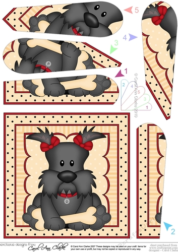 Cute Little Scottie Dog Fan Pyramage Topper