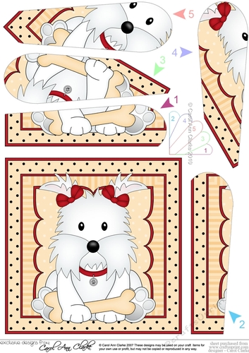 Cute Little Westie Dog Fan Pyramage Topper