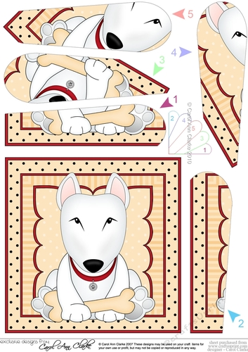 Cute Little English Bull Terrier Dog Fan Pyramage Topper