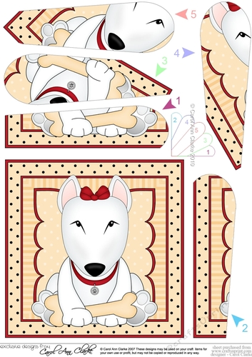 Cute Little English Bull Terrier Dog Fan Pyramage Topper