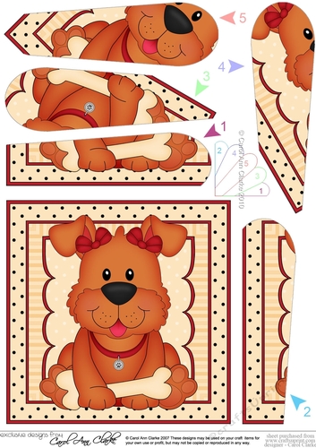 Cute Little Rusty Dog Fan Pyramage Topper