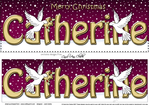 Large DL Merry Christmas CATHERINE 3D decoupage 