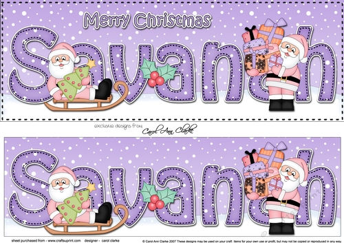 Large DL Merry Christmas SAVANAH 3D decoupage 