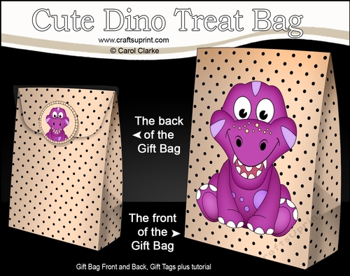 3D Gift Bag Mini Kit - Cute Little Bobosaur Dino