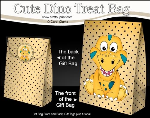 3D Gift Bag Mini Kit - Cute Little Lizzy Dino