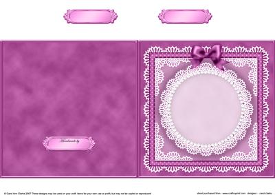 Square Pearls, Lace and Ribbon Plain Card Base Portrait Form
