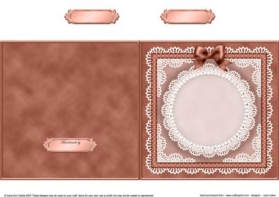 Square Pearls, Lace and Ribbon Plain Card Base Portrait Form