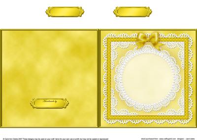 Square Pearls, Lace and Ribbon Plain Card Base Portrait Form