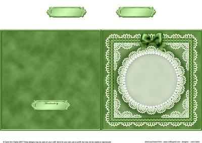 Square Pearls, Lace and Ribbon Plain Card Base Portrait Form