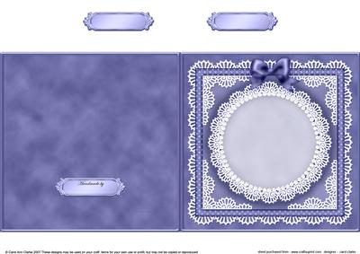 Square Pearls, Lace and Ribbon Plain Card Base Portrait Form