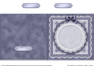 Square Pearls, Lace and Ribbon Plain Card Base Portrait Form