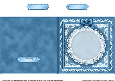 Square Pearls, Lace and Ribbon Plain Card Base Portrait Form
