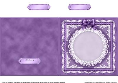 Square Pearls, Lace and Ribbon Plain Card Base Portrait Form
