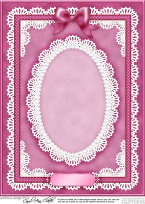 A4 Pearls, Lace and Ribbon Plain Card Base