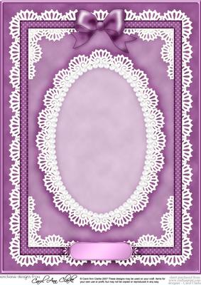 A4 Pearls, Lace and Ribbon Plain Card Base