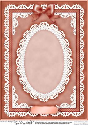 A4 Pearls, Lace and Ribbon Plain Card Base
