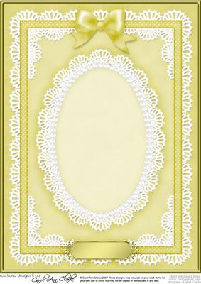 A4 Pearls, Lace and Ribbon Plain Card Base