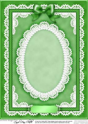 A4 Pearls, Lace and Ribbon Plain Card Base