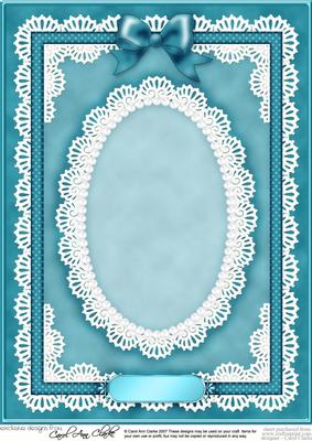 A4 Pearls, Lace and Ribbon Plain Card Base