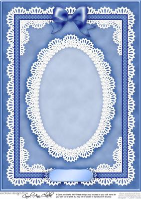 A4 Pearls, Lace and Ribbon Plain Card Base