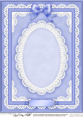 A4 Pearls, Lace and Ribbon Plain Card Base