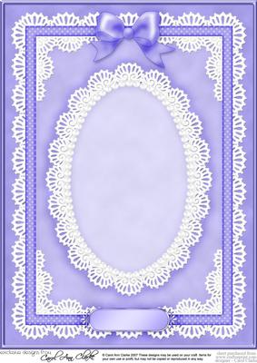 A4 Pearls, Lace and Ribbon Plain Card Base
