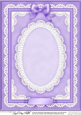 A4 Pearls, Lace and Ribbon Plain Card Base