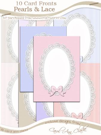 A5 Pearls and Lace Card Fronts Kit