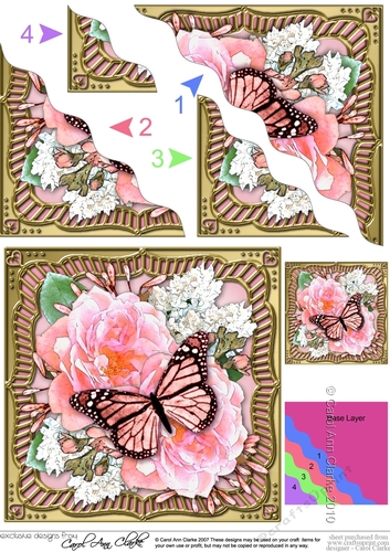 Flowers & Butterfly in a Gold Frame Wavey Corner Stacker
