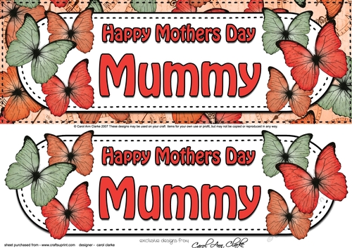 Large DL Happy Mothers Day MUMMY Butterflies 3D decoupage