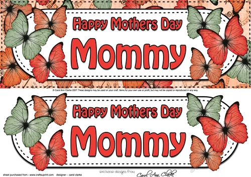 Large DL Happy Mothers Day MOMMY Butterflies 3D decoupage