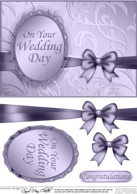 A5 Elegant Metallic Greeting Quick Card with 3D Decoupage