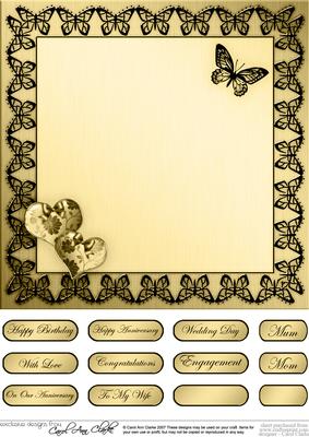 Elegant Romance Matching 8 x 8 Insert Panel and Greetings