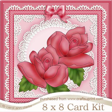 8 x 8 Just Roses Kit with 3D Decoupage