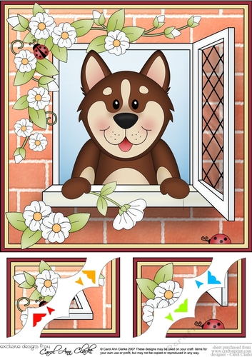 8 x 8 Scalloped Corner Topper - Through the Window - Husky