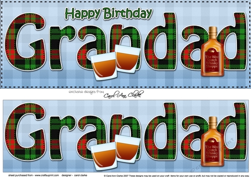 Large DL Happy Birthday GRANDAD 3D decoupage