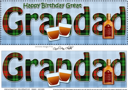 Large DL Happy Birthday GREAT GRANDAD 3D decoupage