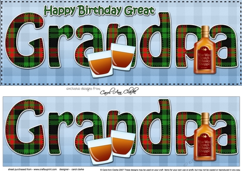Large DL Happy Birthday GREAT GRANDPA 3D decoupage